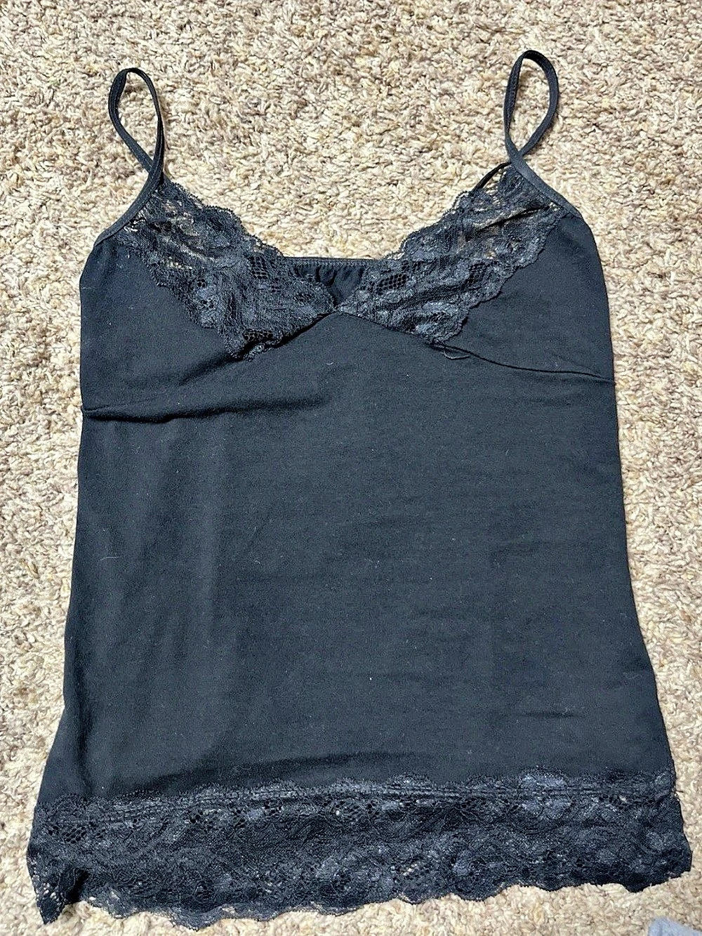 Black Lace Trim Camisole Like New